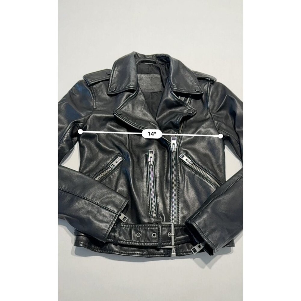 AllSaints Balfern Black Butter-Soft Leather Moto Biker Jacket Women's 0 - Picture 5 of 8